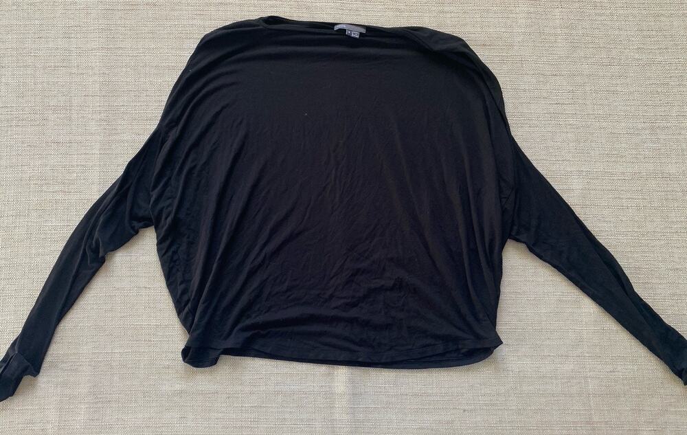 Vince Black Jersey Dolman Jumper Relaxed Fit Size S